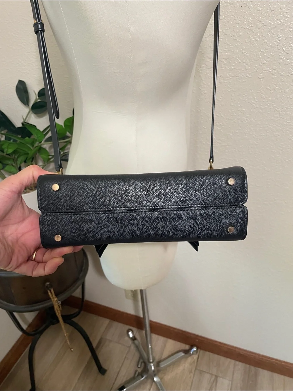 Kate Spade Black Toujours  Leather Crossbody Bag with Gold Hardware